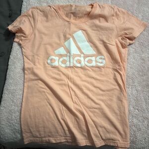 Adidas Orange and White Short Sleeve Tee
